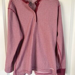 Patagonia Pink & White Striped Henley